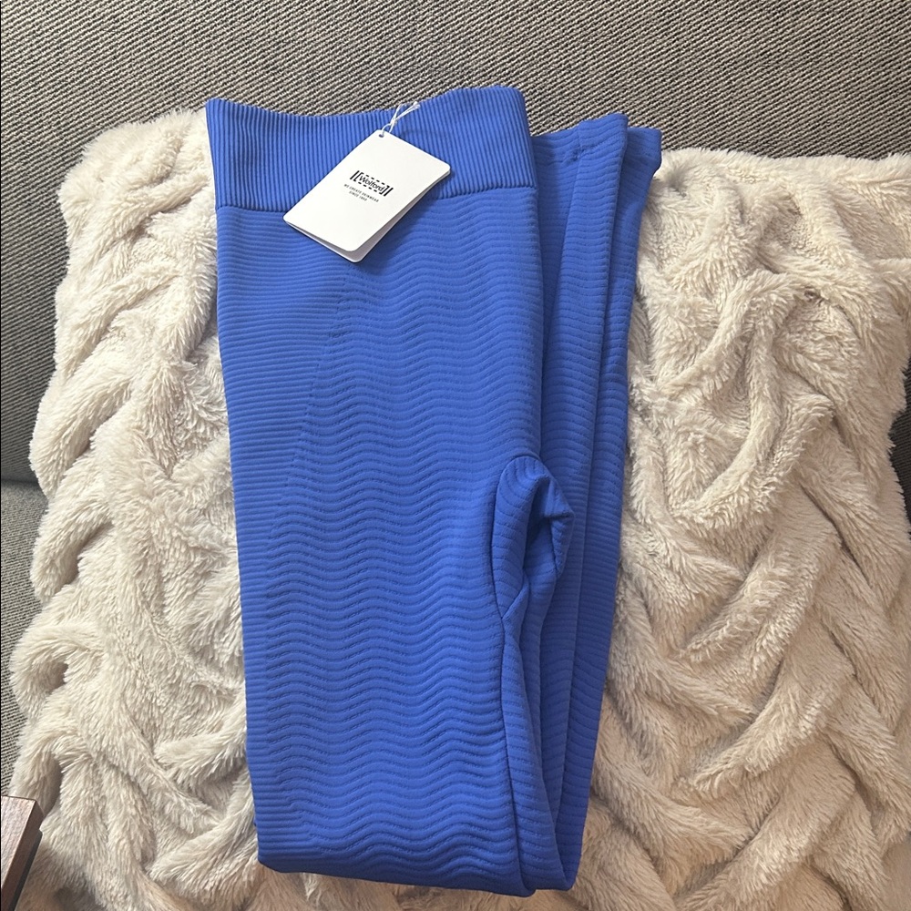 NWT Wolford Blue Textured The Wellness Leggings - size XS